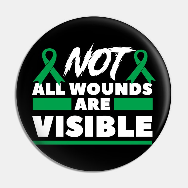 Funny Mental Health Awarenes ,Not All Wounds Are Visible ,Cool Mental Health Awarenes Pin by PhiloArt