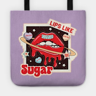 Lips Like Sugar Red Lips XOXO Kiss Me Be Mine Love You Tote