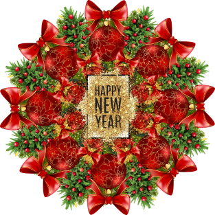 Happy New Year Mandala Magnet