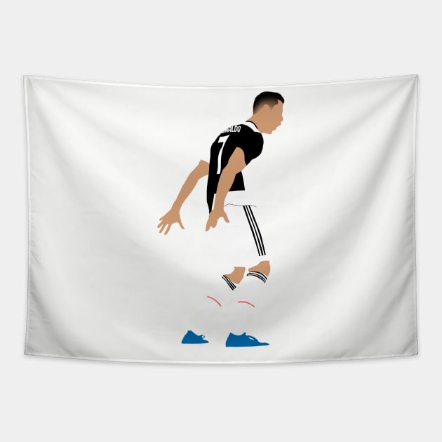 Cristiano Ronaldo Celebration Tapestry by CulturedVisuals