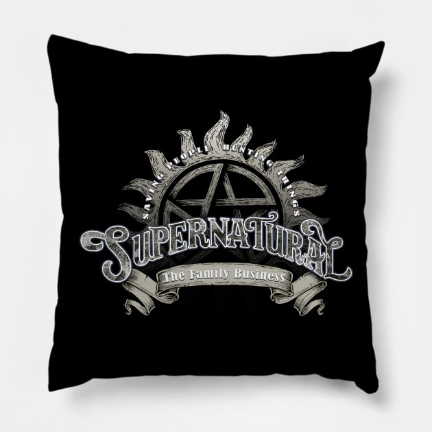 The Family Business Pillow by ArtsyDenise
