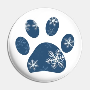 Paw print made of snowflakes Pin