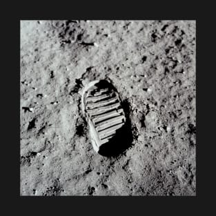 First Footprint on the Moon by Buzz Aldrin T-Shirt