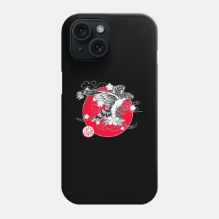 Japanese falcon and cherry blossoms Phone Case