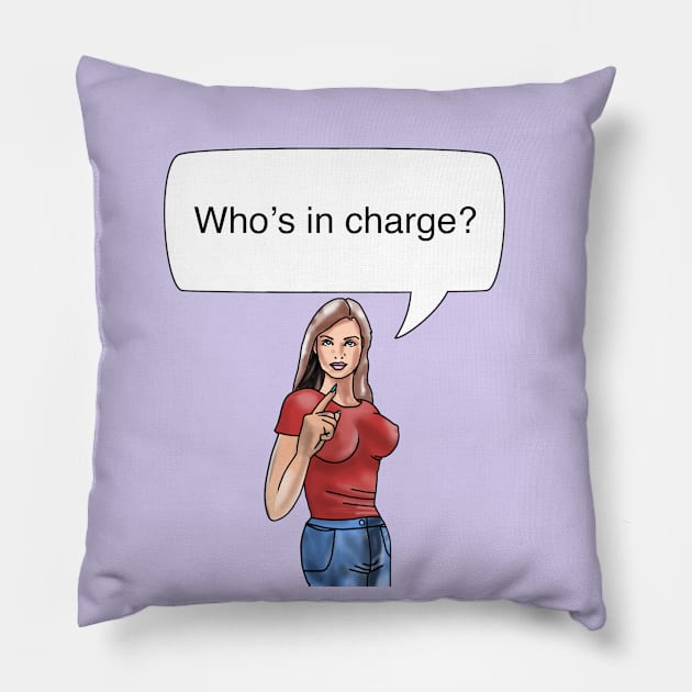 Women Pointing (In Red) Pillow by davidroland