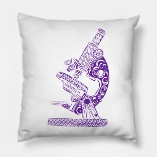 Scientific Microscope Line Drawing (Squid Ink Violet) Pillow