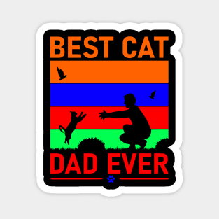 Vintage Best Cat Dad Ever Magnet