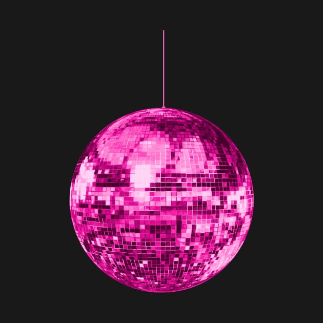 Pink Vintage Sparkling Shiny Disco Ball by Art by Deborah Camp