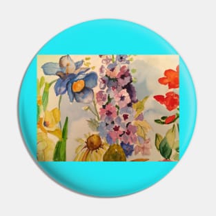 flowers watercolor Pin