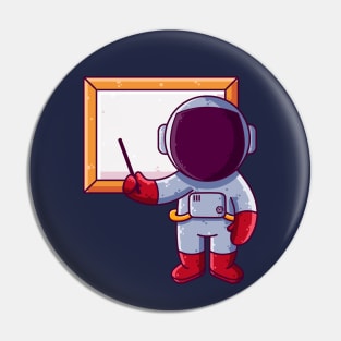 Cute Astronaut Presentation Cartoon Pin