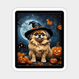 Aesthetic Halloween Pekingese Dog Witch Pumpkin Horror Nights Custom Magnet