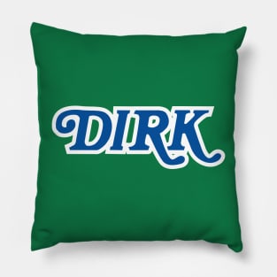 Dirk Mavs Retro Logo Blue Pillow