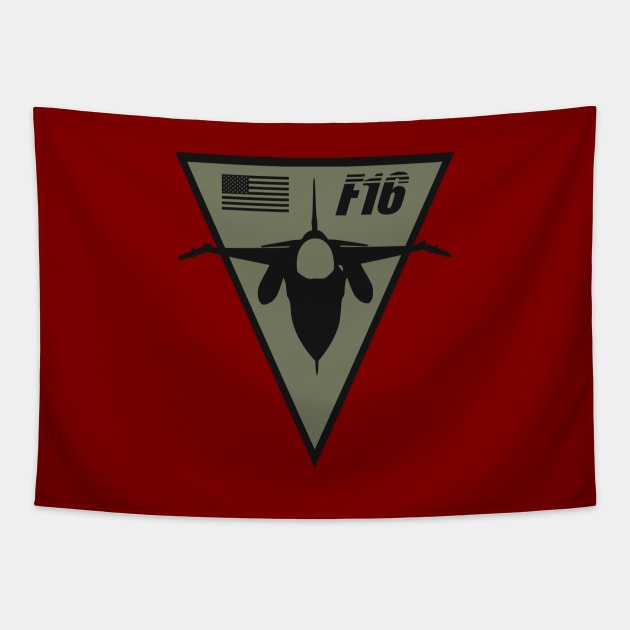 F-16 Viper Patch (subdued) Tapestry by Tailgunnerstudios
