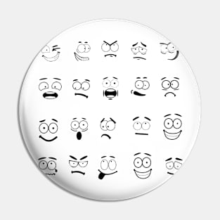 Cartoon Faces with Expressions Pin