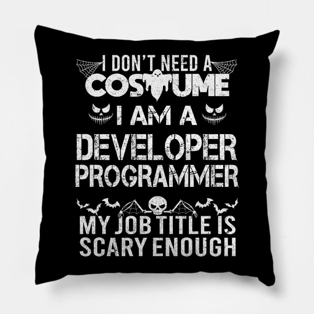 Developer programmer - Halloween Costume funny scary Gift Pillow by mahmuq