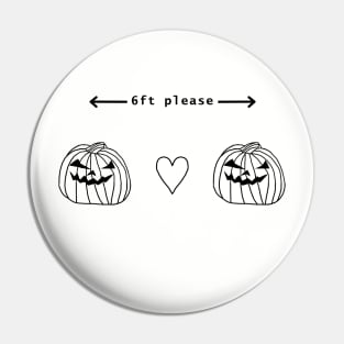 Pumpkins Social Distancing a Halloween Horror Outline Pin