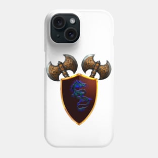 Graphic Design Fantasy Axes With A Shield. Phone Case