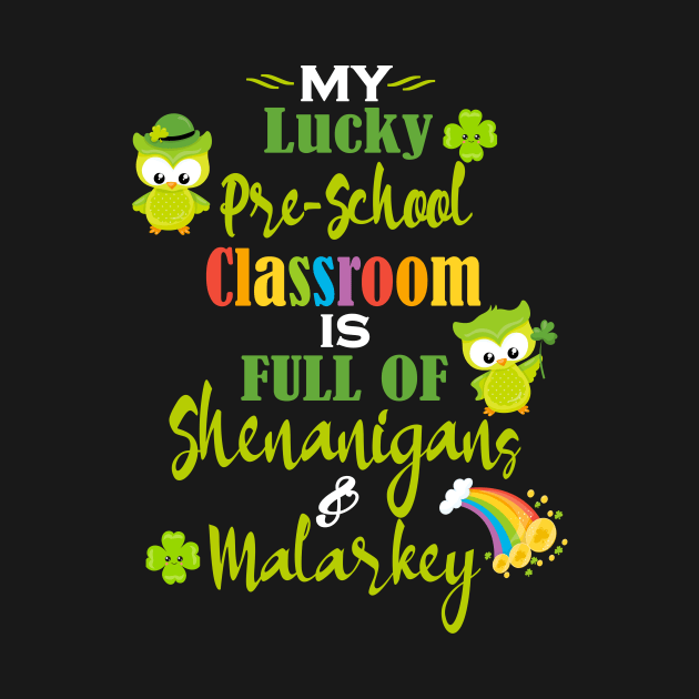 Pre-School St Patrick's Teacher Student Cute Owls Lucky by Kimmicsts