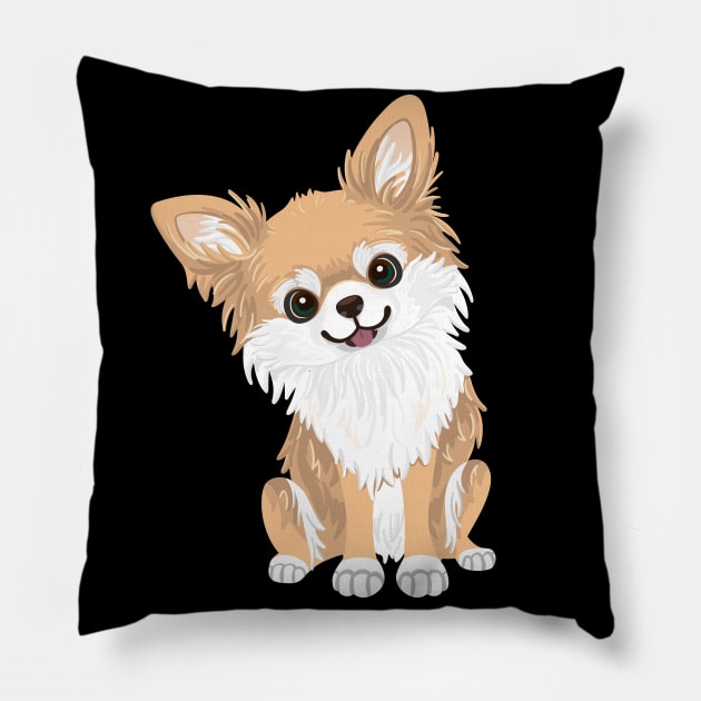 Cute Chihuahua puppy dog lover Pillow by HamilcArt