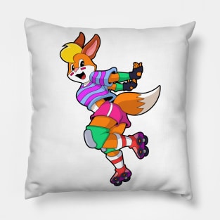 Fox as Inline Skater with Inline Skates Pillow