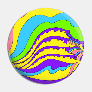 Rainbow Seashell Pin