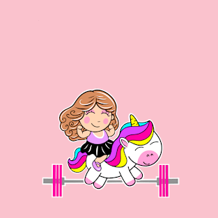 Barbell Girl and Unicorn friend T-Shirt