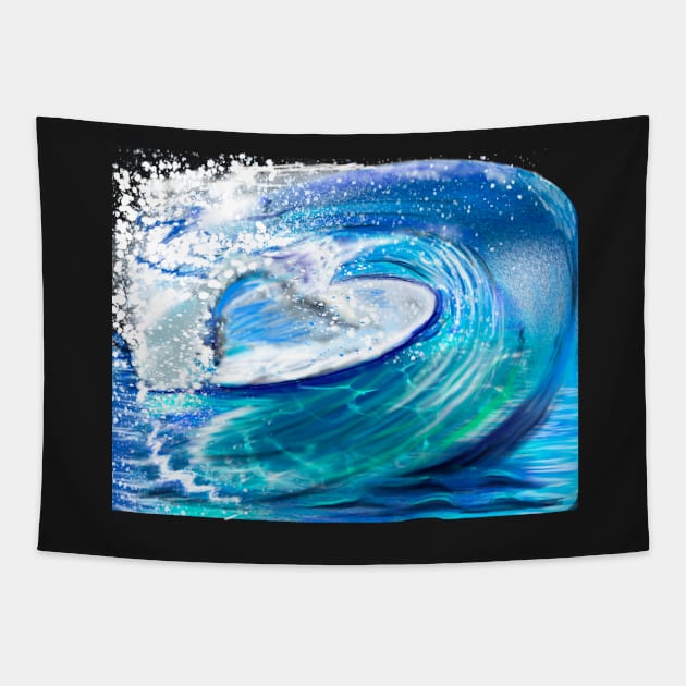 Surf - big wave surfing Tapestry by Artonmytee