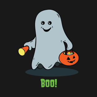 Cute Kid's - The Boo Crew - Cartoon Monsters - Trick or Treat - Gus the Ghost T-Shirt