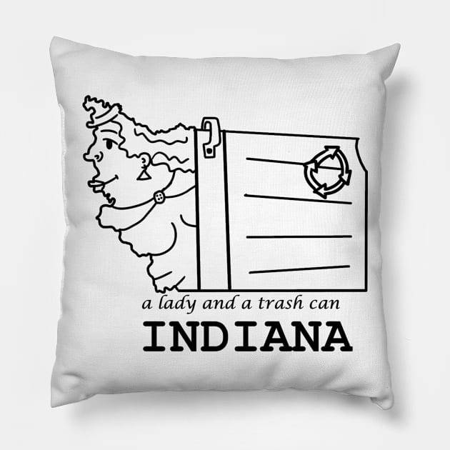 A funny map of Indiana 2 Pillow by percivalrussell