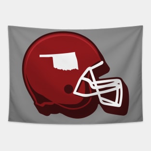 Oklahoma Outline Football Helmet Tapestry