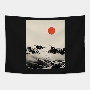 Red moon Minimal landscape 2 Tapestry