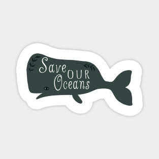 Save Our Oceans Environmental Whale Illustration Magnet