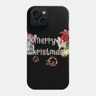 Merry christmas, cute christmas dos and, snowman Phone Case