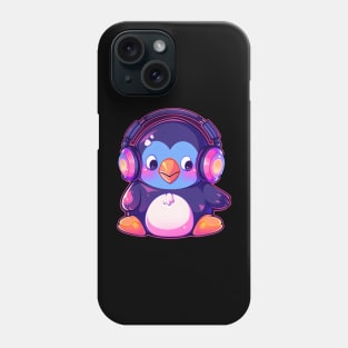 Cute Penguin with headphones Phone Case