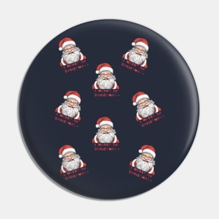 Smiling Santa Claus Merry Christmas Pin