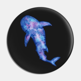 Galaxy Whale Shark Watercolor Painting Pin