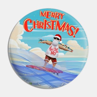 Santa Claus Surfer Pin