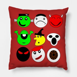 Happy Halloween Scary Emoji Pillow