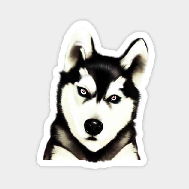 Husky Dog Face, Love Huskies, Dog Lover Magnet by logiamerch