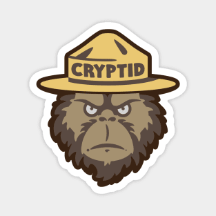 Bigfoot With Cryptid Park Ranger Hat Magnet