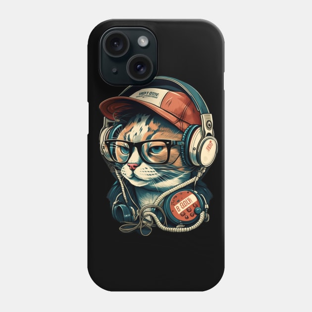 Cat Jam Session- Headphones On Phone Case by Starry Street