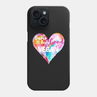 DAMN IT FEELS GOOD TO BE VEGAN STICKER - Watercolor Painted Heart Phone Case