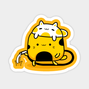 yellow cat hello summer Magnet