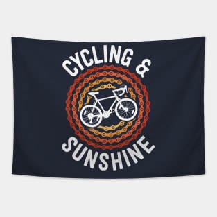 Cycling And Sunshine Retro Bicycle Riding Vintage Cyclist Tapestry