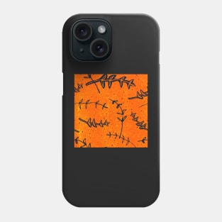 leaves and branches outline pattern Phone Case