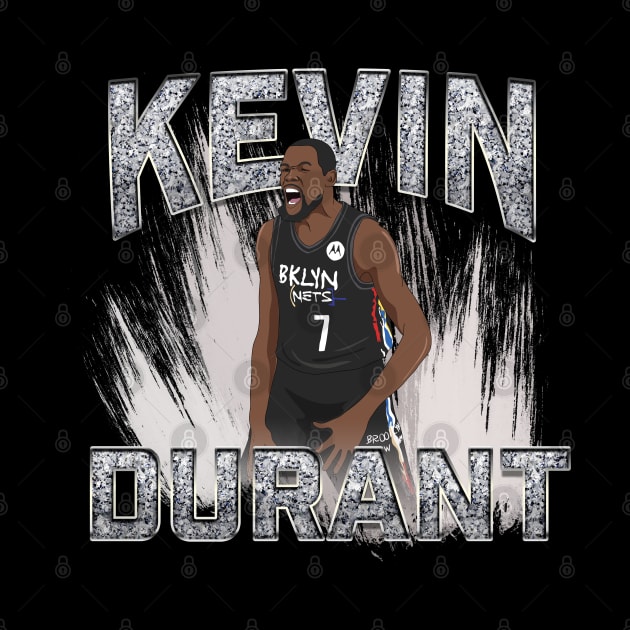 Kevin Durant Brooklyn Nets Vintage by xavierjfong