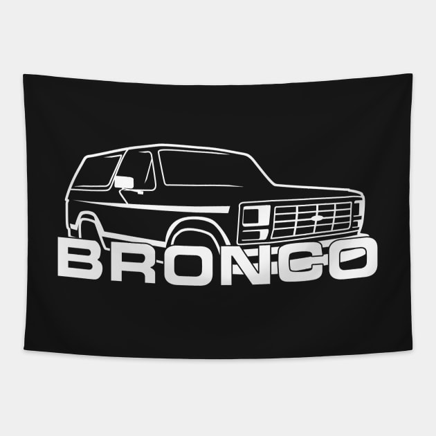 1980-1986 Ford Bronco New Logo White Tapestry by The OBS Apparel