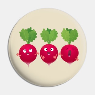 Cute radishes singing trio cartoon vegetables Pin