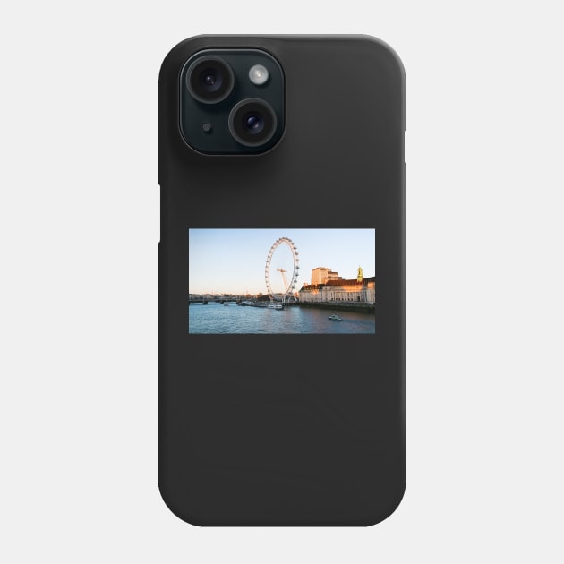 London Eye beautiful sundown near river thames Phone Case by fantastic-designs