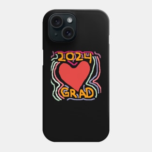 pixel art 2024 grad heart Phone Case